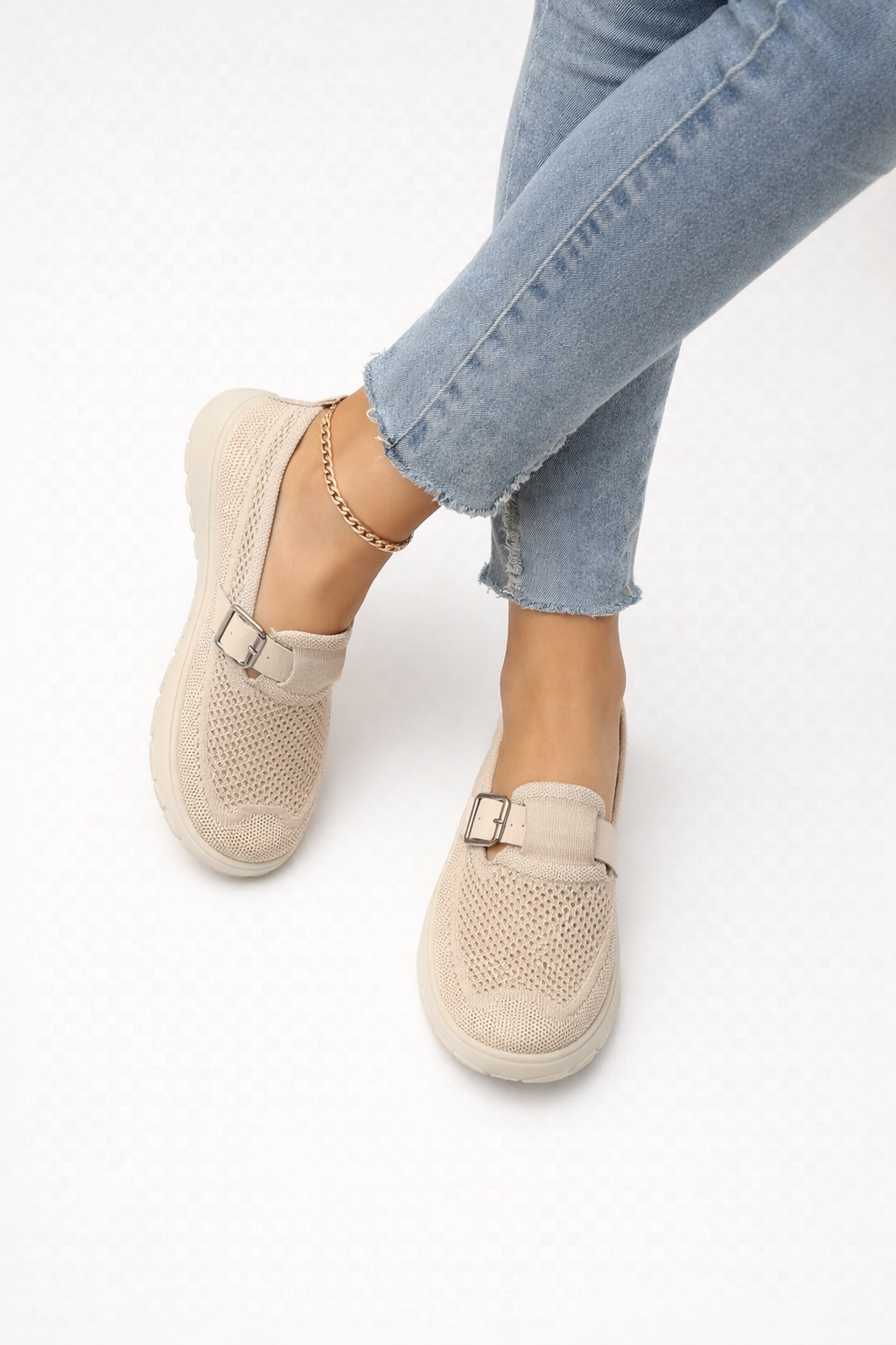 Mocassins respirants pour femmes avec boucle latérale et semelle souple - Élise