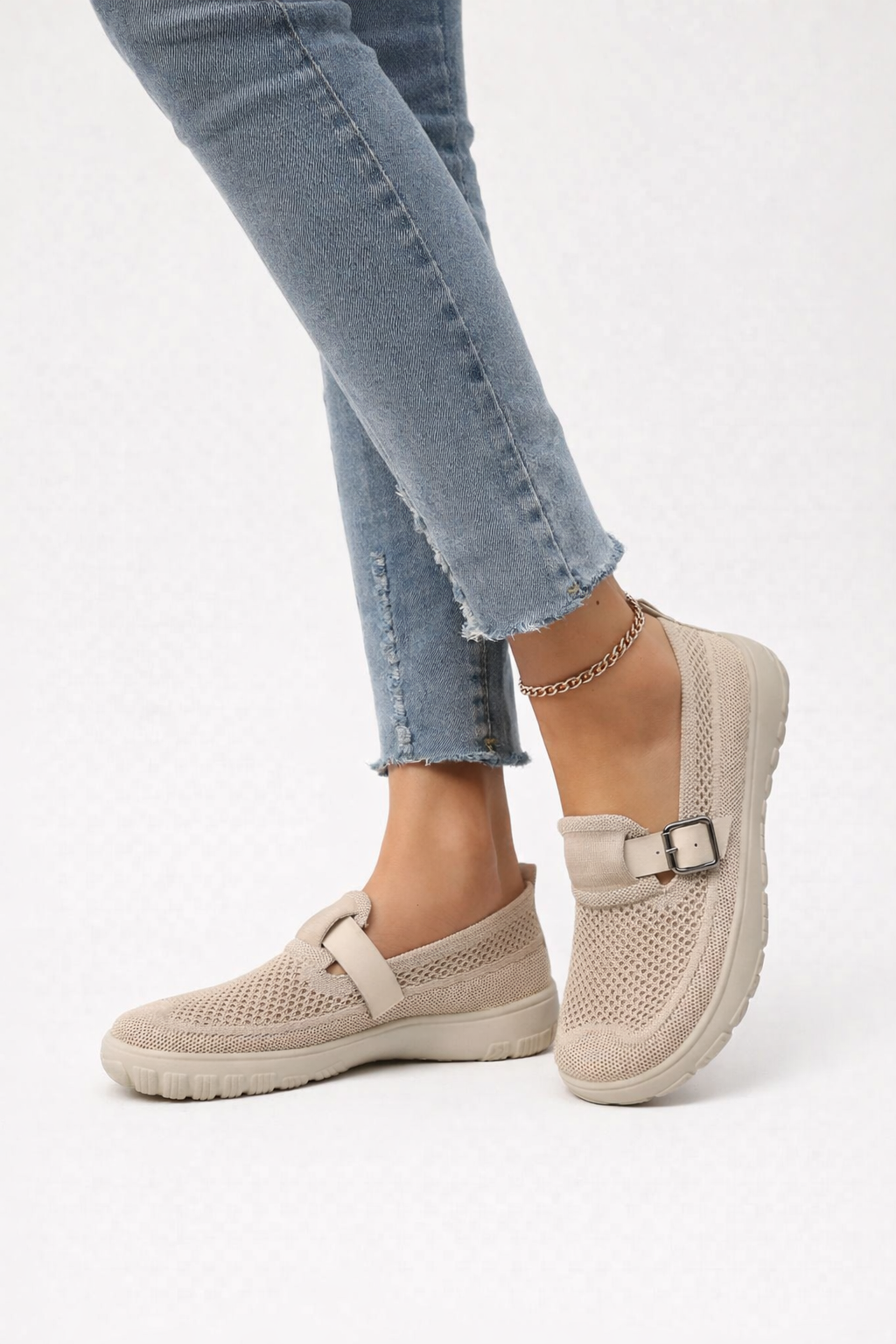 Mocassins respirants pour femmes avec boucle latérale et semelle souple - Élise