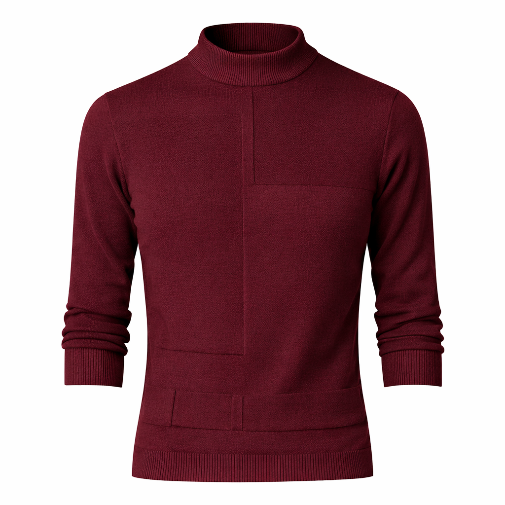 Pull basique en tricot à manches longues pour hommes - Rainer