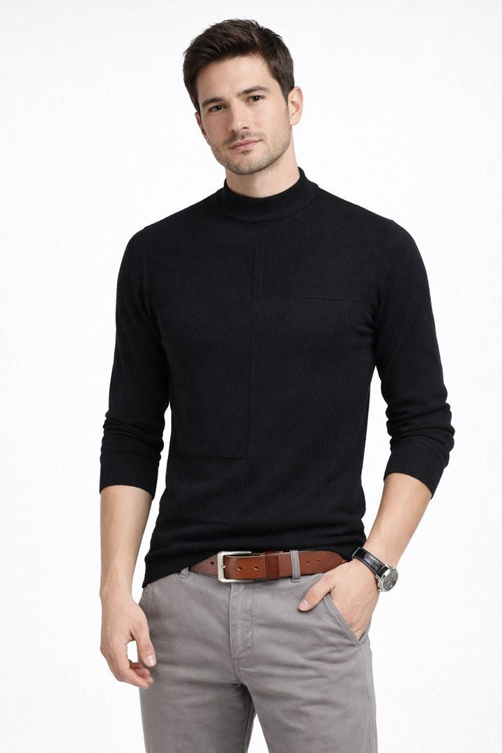 Pull basique en tricot à manches longues pour hommes - Rainer