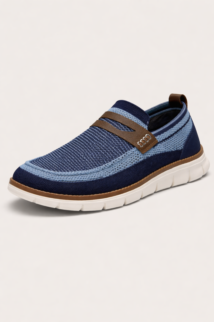 Mocassins tissés pour hommes avec bande de propreté sur le cou-de-pied et semelle flexible - Bill