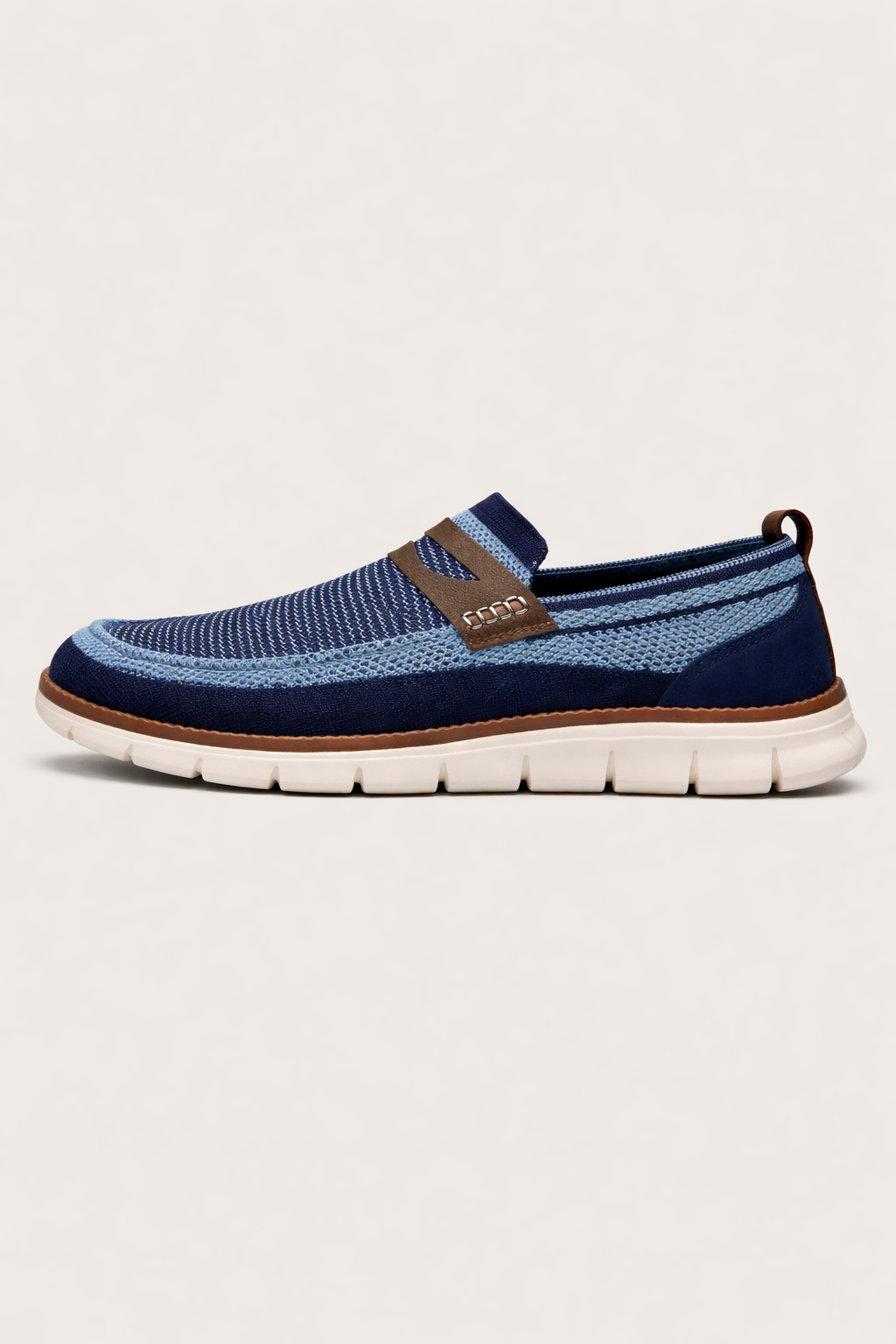Mocassins tissés pour hommes avec bande de propreté sur le cou-de-pied et semelle flexible - Bill