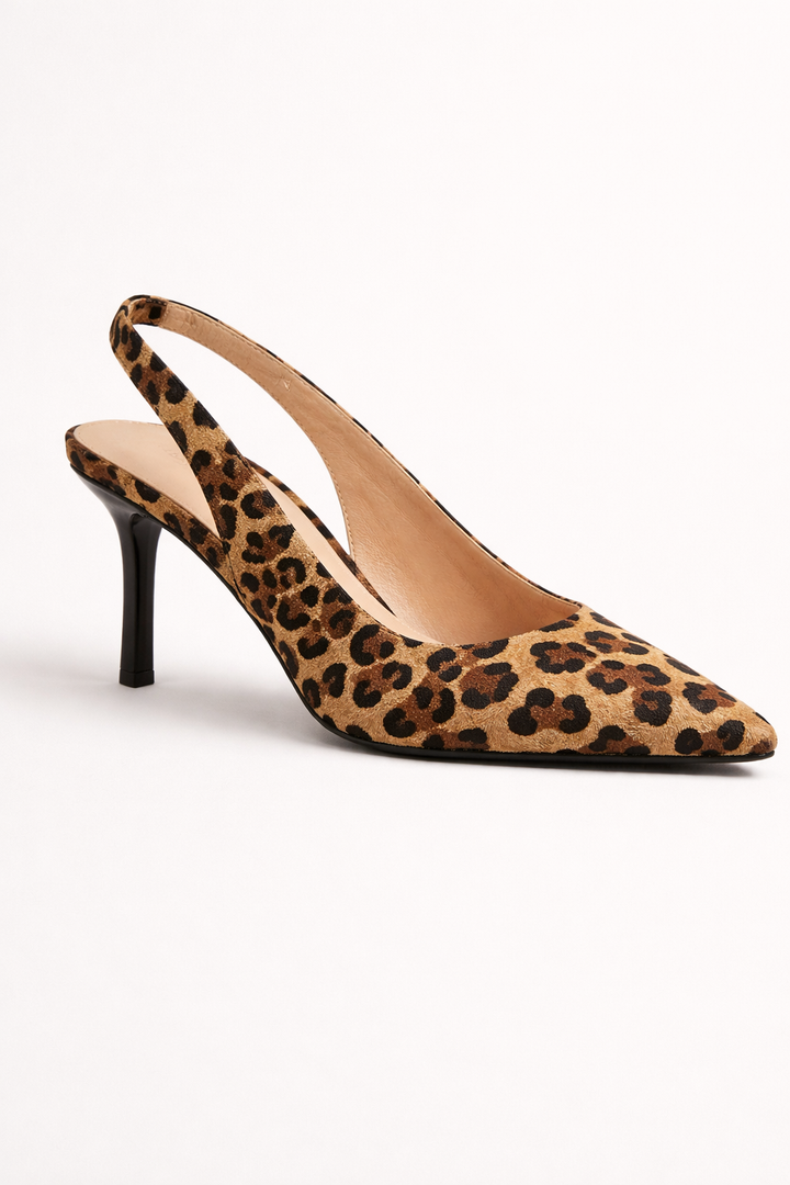 Chaussures pour femmes avec imprimé animalier et talon ouvert - Elena