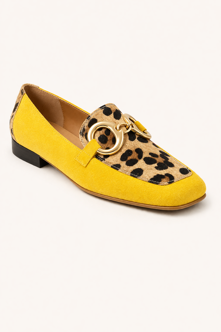 Mocassins pour femme avec détails animaliers et bordures métalliques - Aurélie