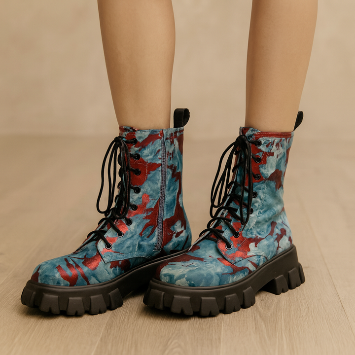 Bottes militaires pour femmes à effet artistique - Ysia