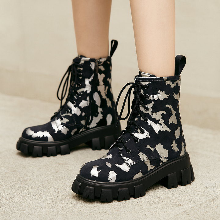 Bottes militaires pour femmes à effet artistique - Ysia