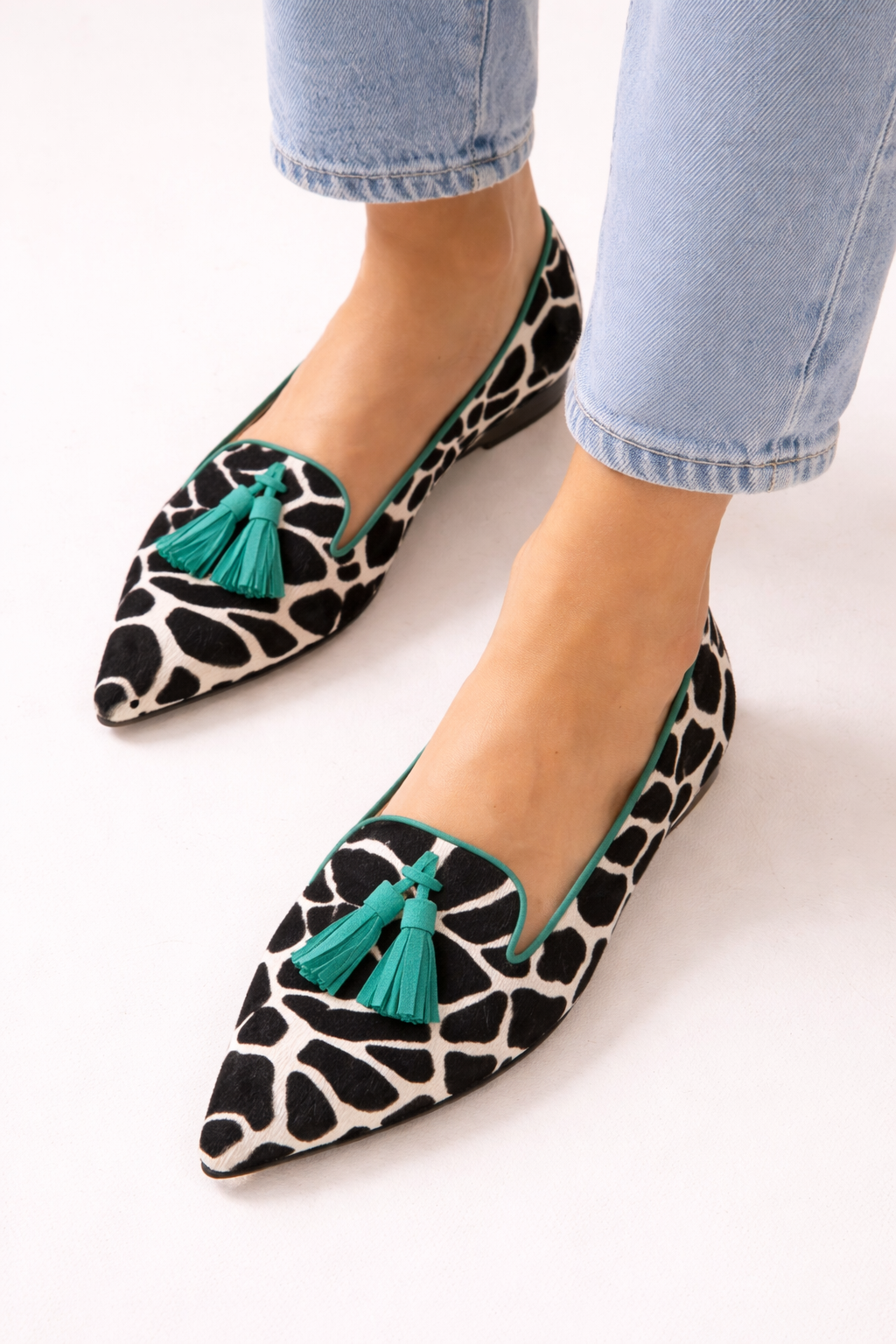Mocassins à bout fin pour femmes, imprimé animalier - Zireth