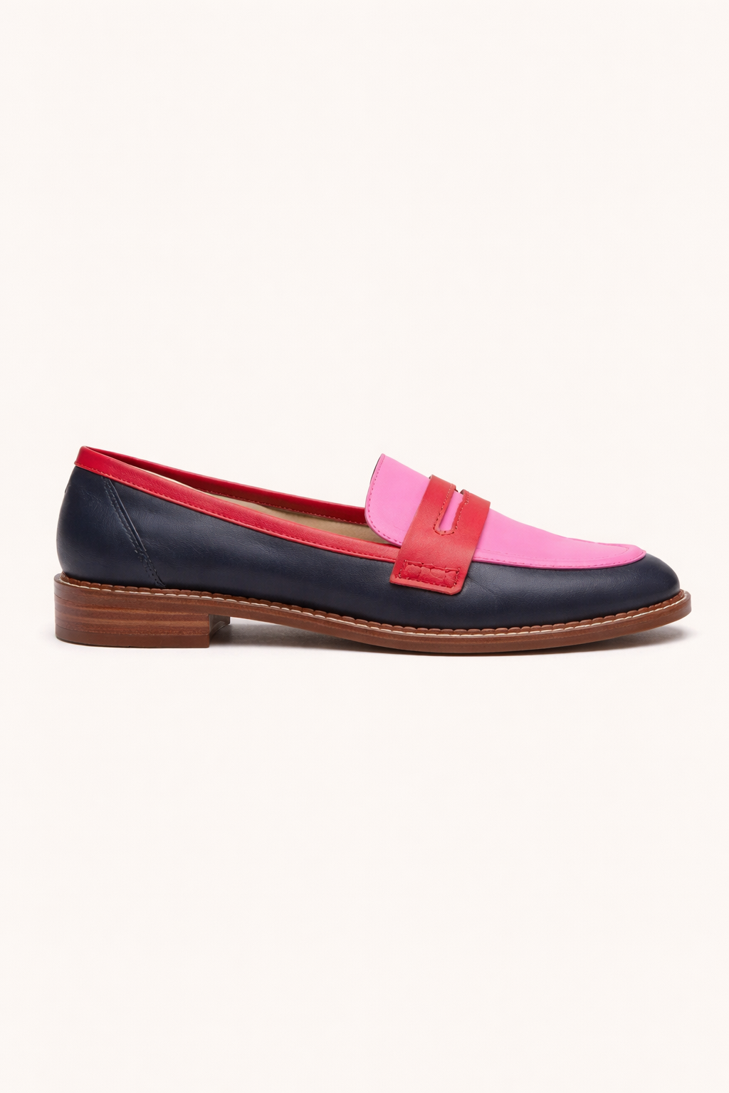 Mocassins classiques pour femmes, semelle plate à deux tons sur le devant - Lurexa