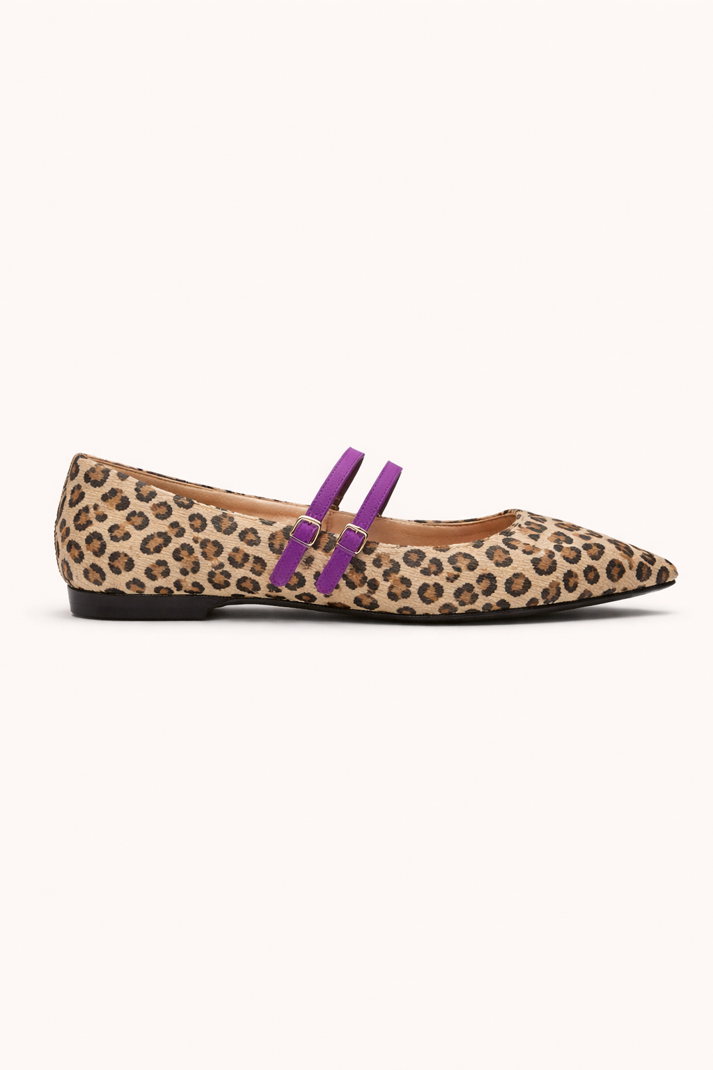 Ballerines Ballerines plates pour femmes avec bretelles léopard - Rivena