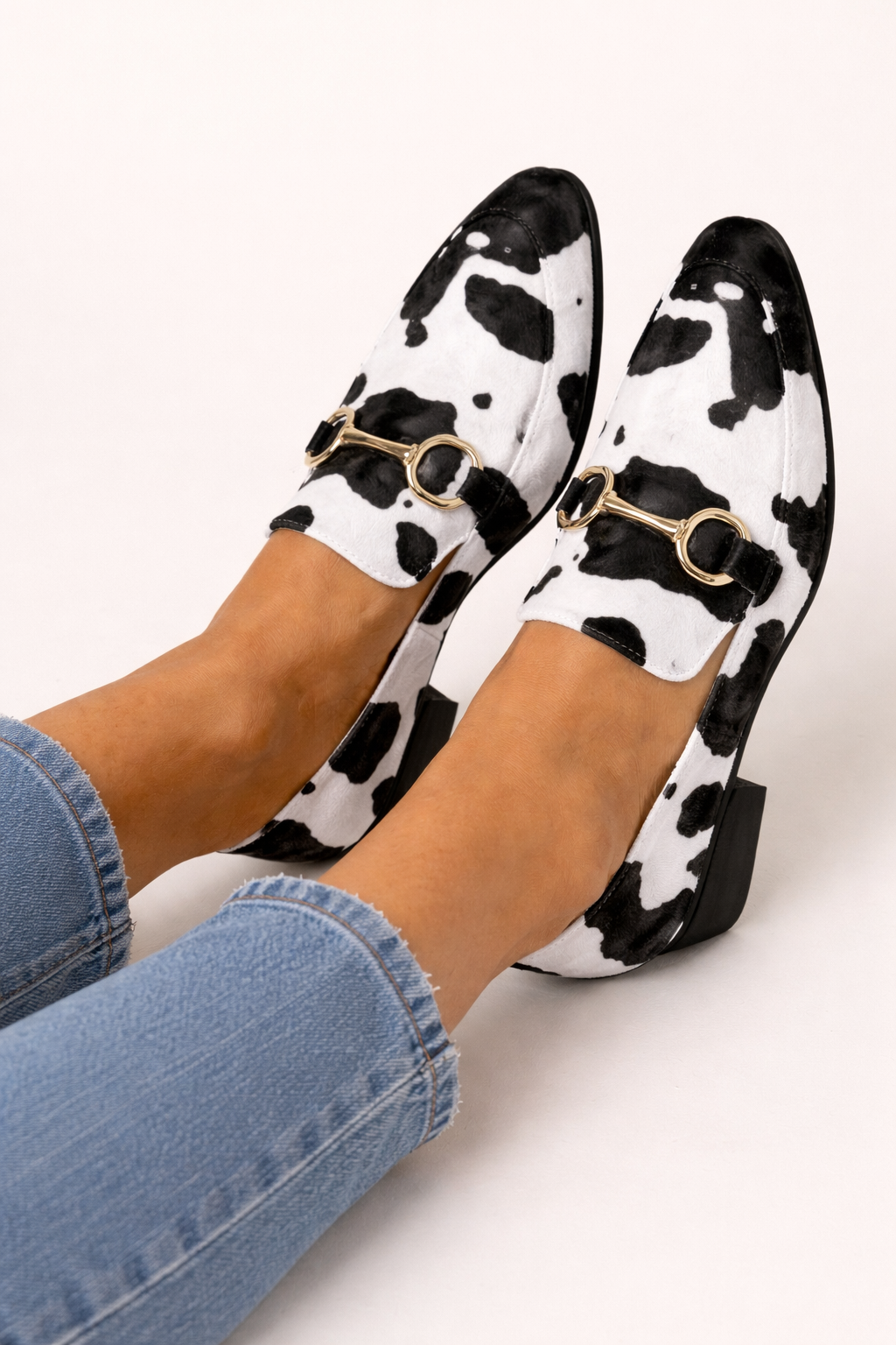 Mocassins pour femmes à imprimé animalier et quincaillerie métallique - Darela