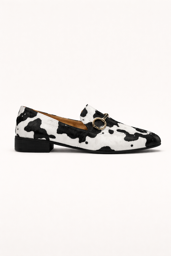 Mocassins pour femmes à imprimé animalier et quincaillerie métallique - Darela