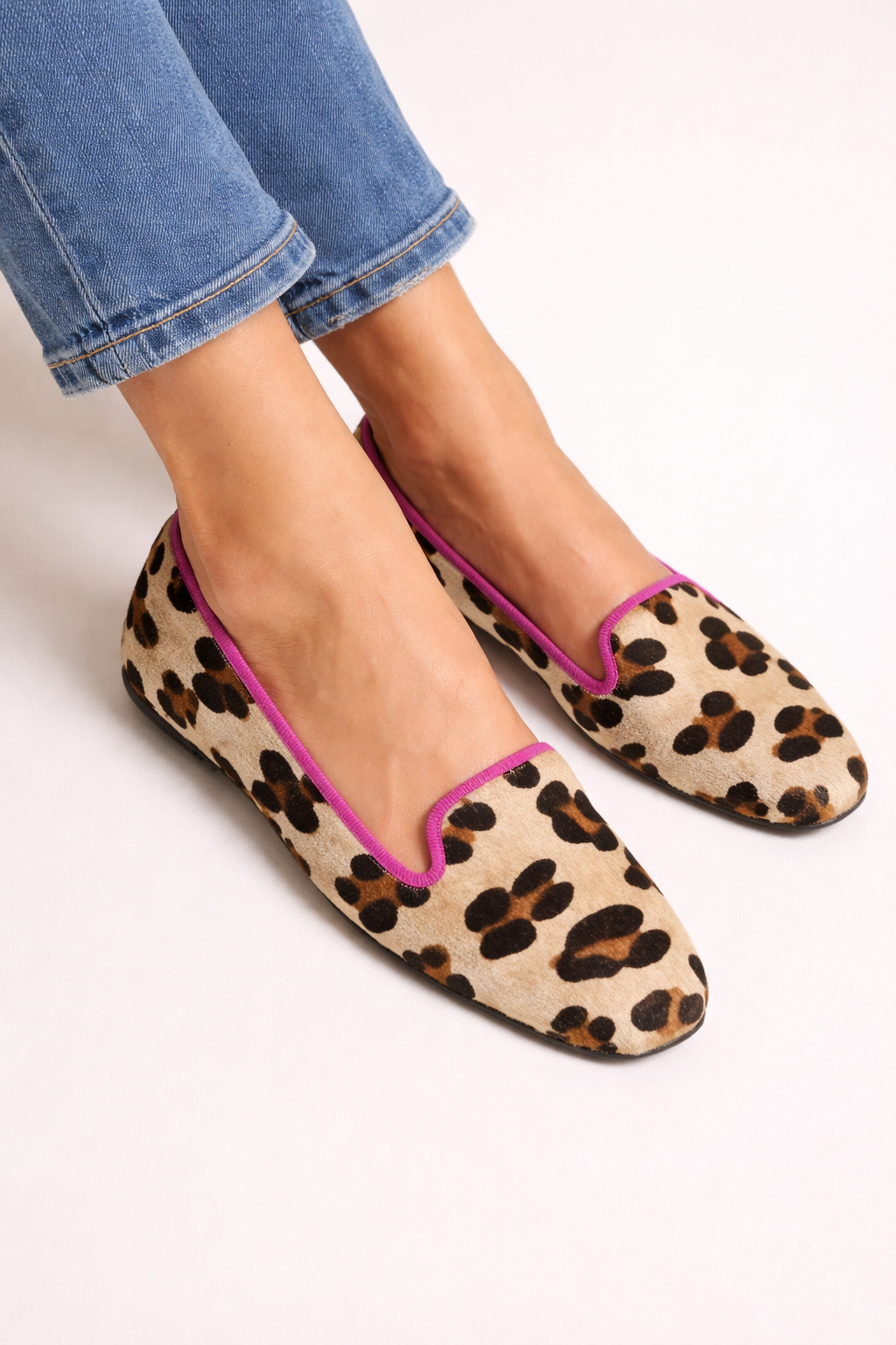 Ballerines à imprimé animalier Ballerines fermées à enfiler - Raveka