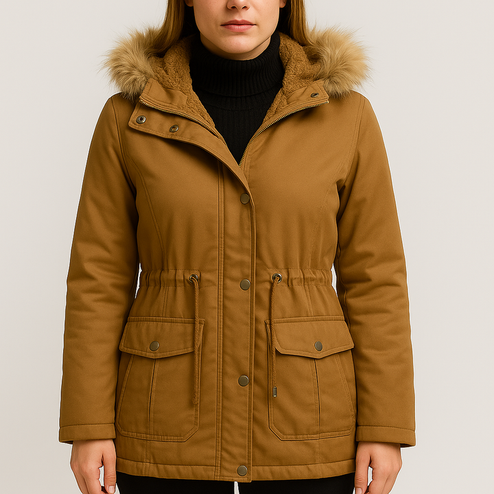 Veste d'hiver pour femme avec capuche en fourrure - Soria