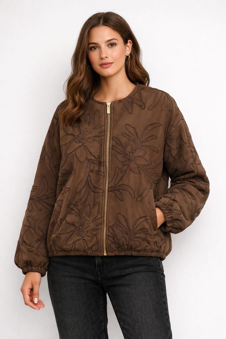 Veste femme avec broderie florale - Yrsa