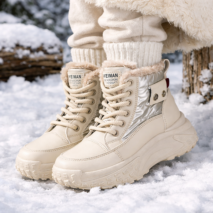 Bottes hautes pour femmes avec doublure thermique et semelle surélevée - Mirelda