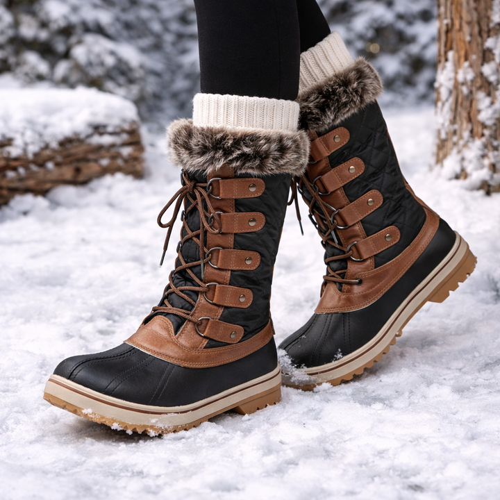 Bottes hautes et plates à lacets pour femmes - Aelira