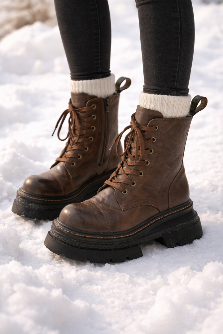 Bottes à lacets à mi-hauteur pour femmes - Vianey