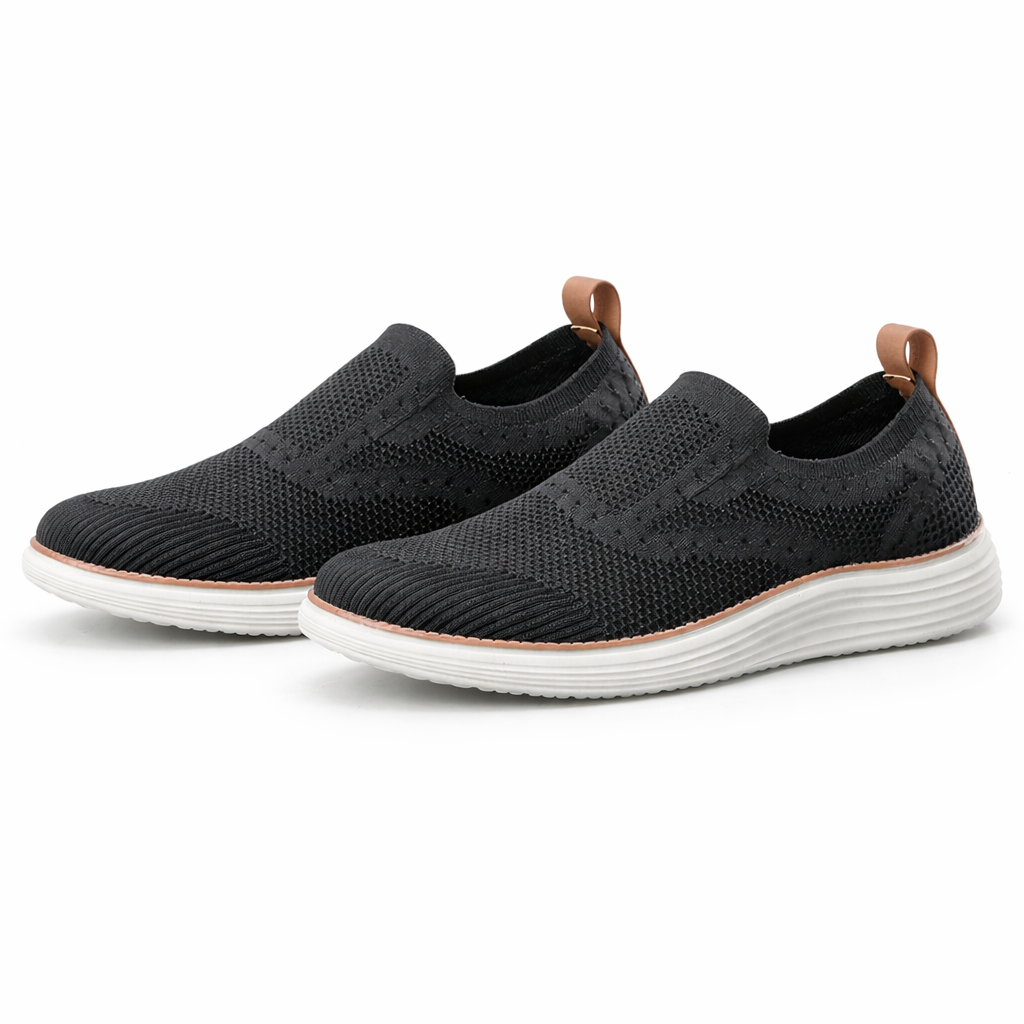 Mocassins orthopédiques pour hommes en tissu extensible sans lacets - Adrian
