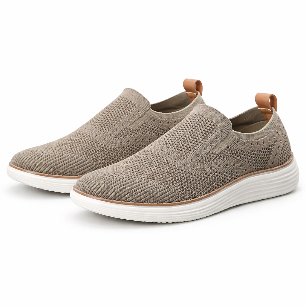 Mocassins orthopédiques pour hommes en tissu extensible sans lacets - Adrian