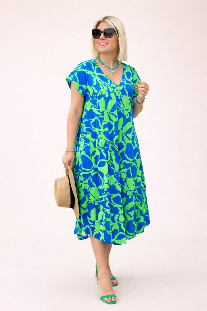 Robe midi florale ample pour femmes - Millan