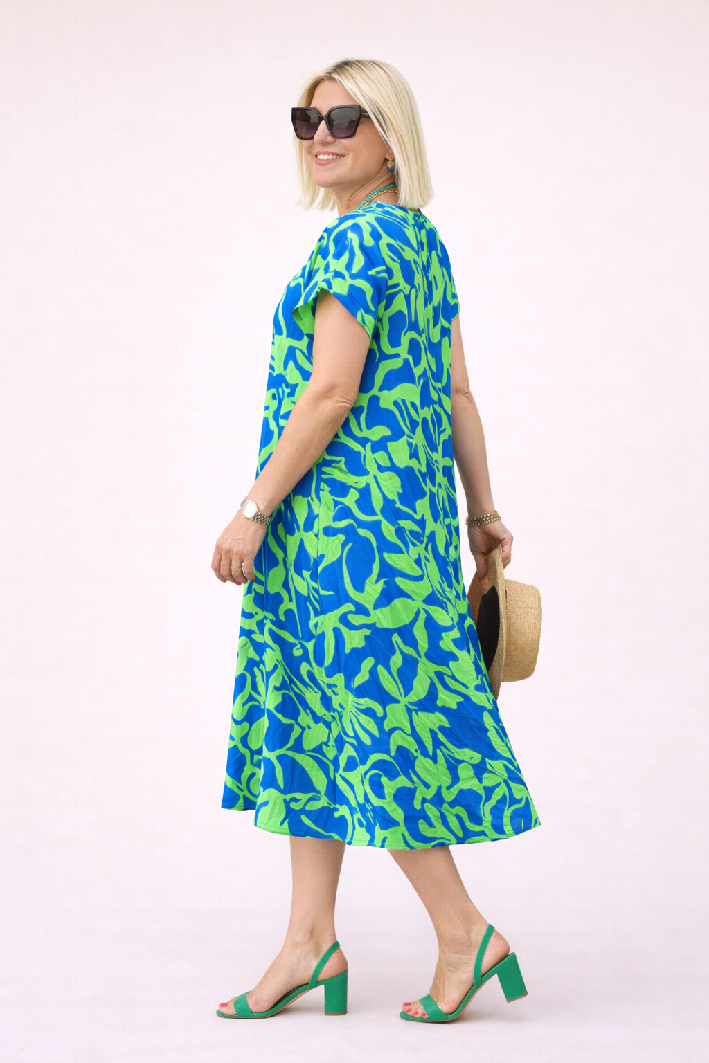 Robe midi florale ample pour femmes - Millan