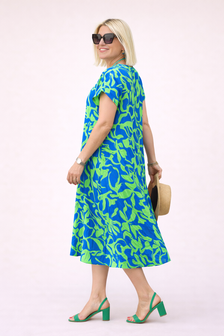 Robe midi florale ample pour femmes - Millan