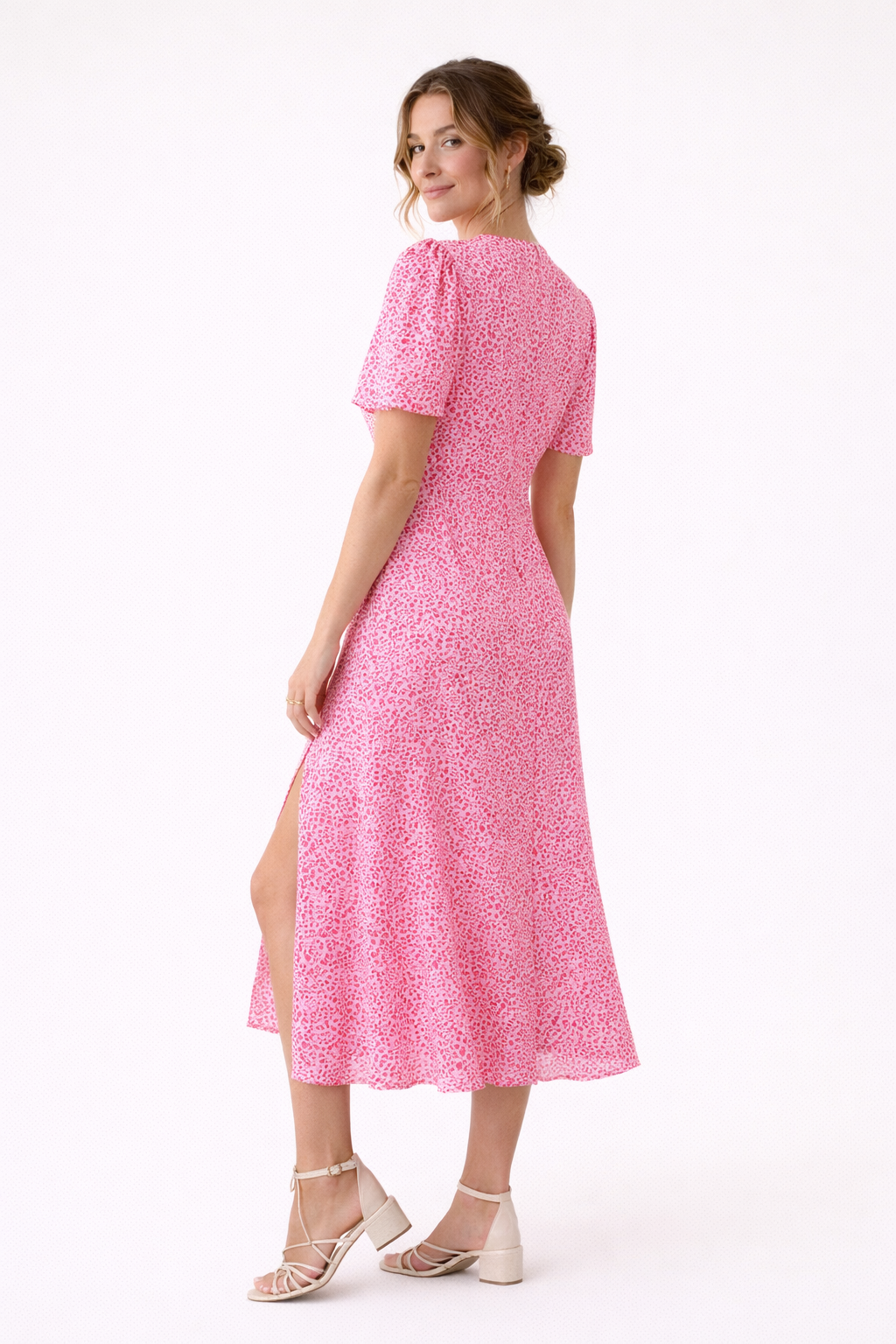 Robe midi légère avec fente sur le devant pour femmes - Lamal