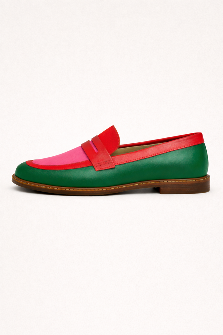 Mocassins combinés de couleurs vives pour femmes - Nadine