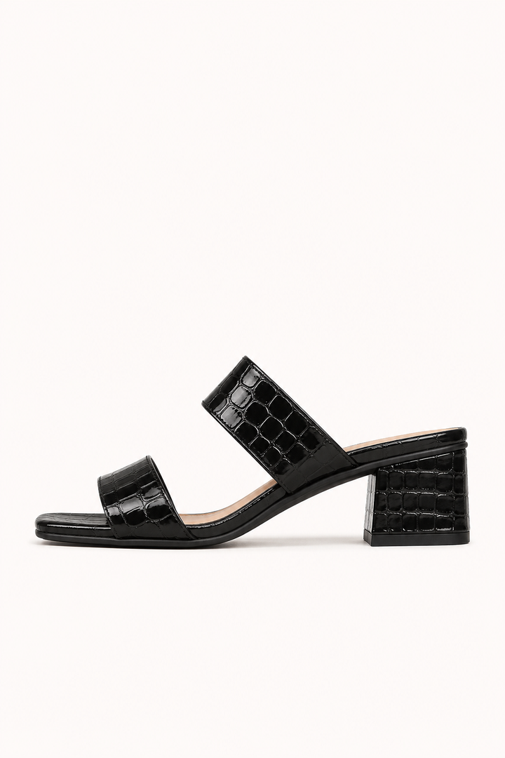 Sandales à talons moyens pour femme, à double bride et au design élégant - Meike