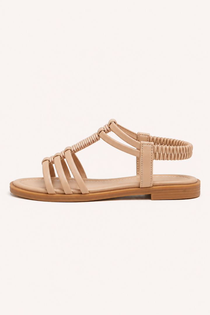 Sandales romaines plates pour femme, style bohème, avec lanières élastiques - Maja