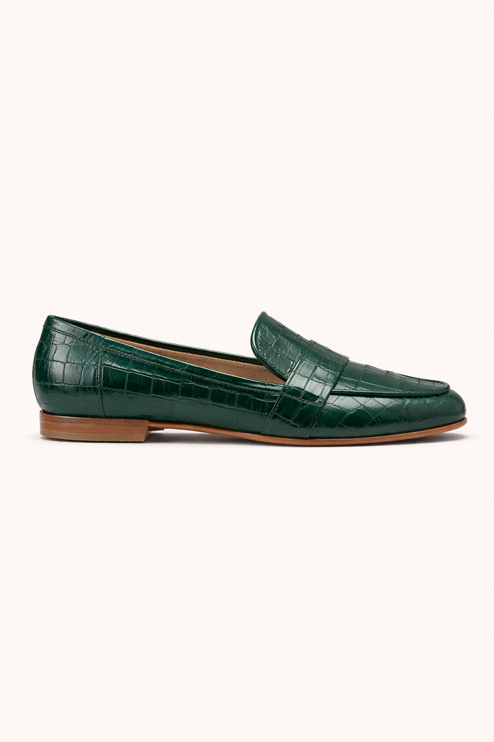 Mocassins plats en cuir gravé pour femmes - Kireth
