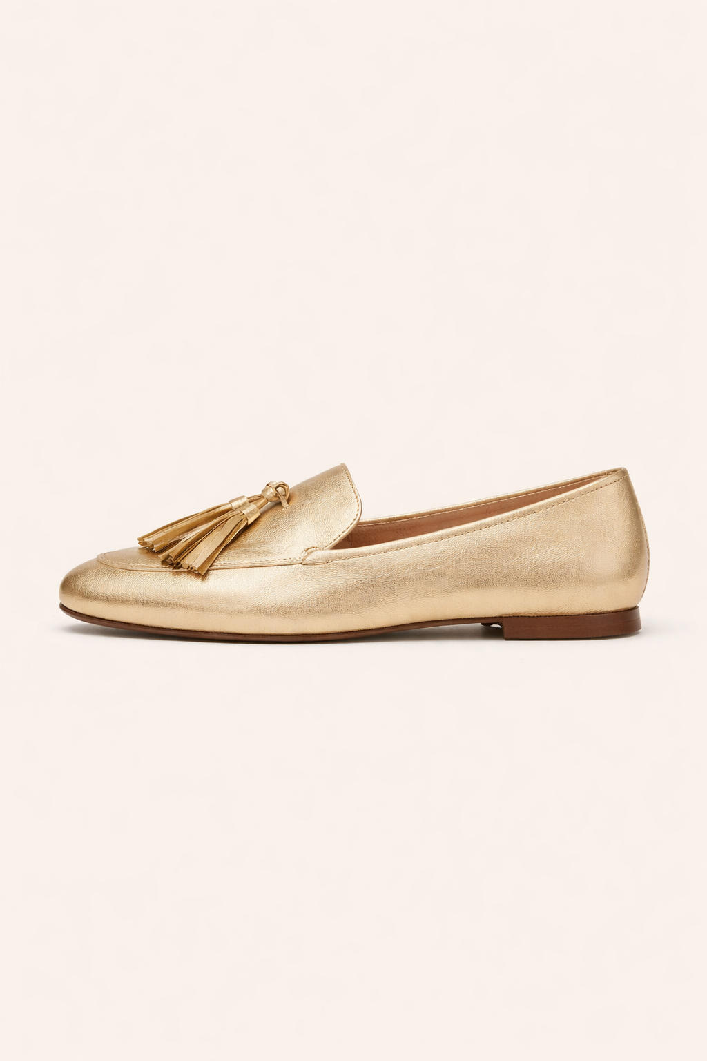 Mocassins plats pour femmes en cuir métallisé à glands - Trevia