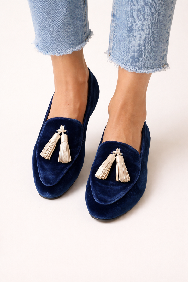 Mocassins à glands en velours pour femmes - Hannah