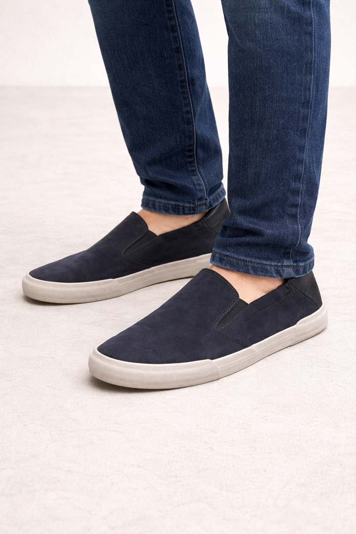 Mocassins en toile lisse sans lacets pour hommes - Mateo