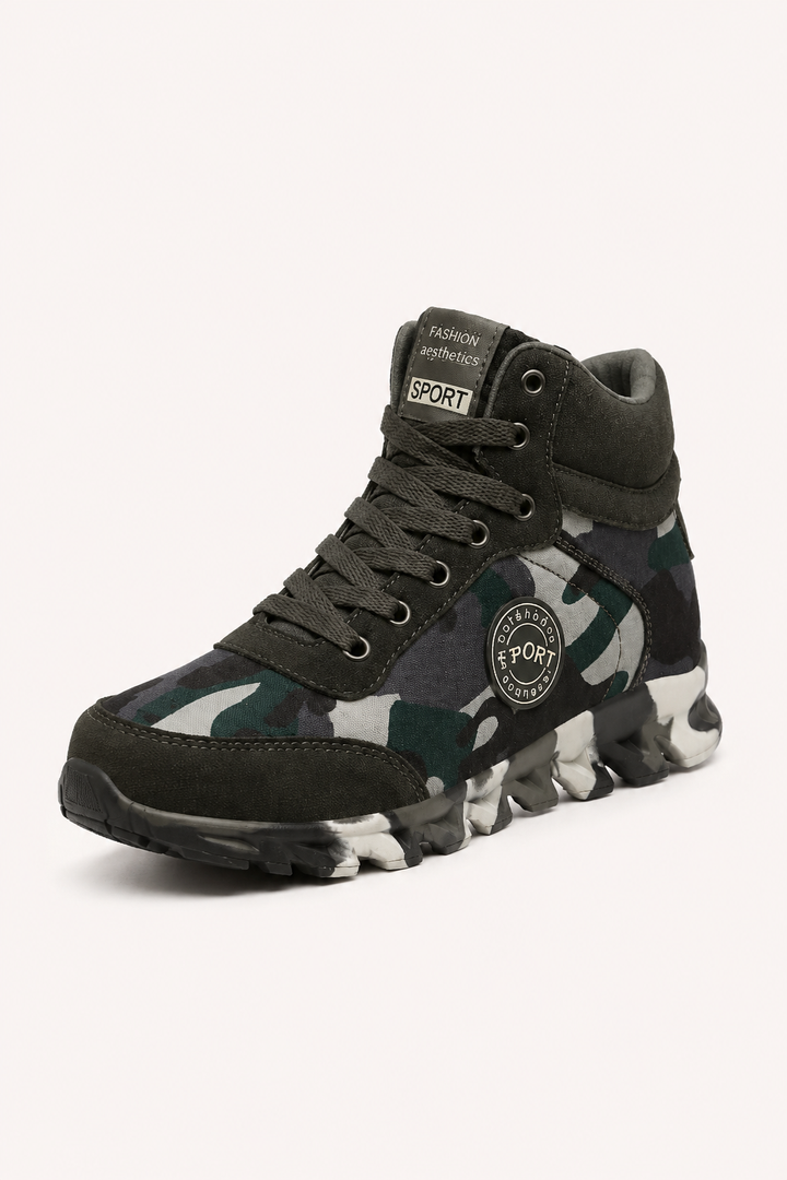 Bottines décontractées pour femme, imprimé camouflage et tige mi-haute - Georgina