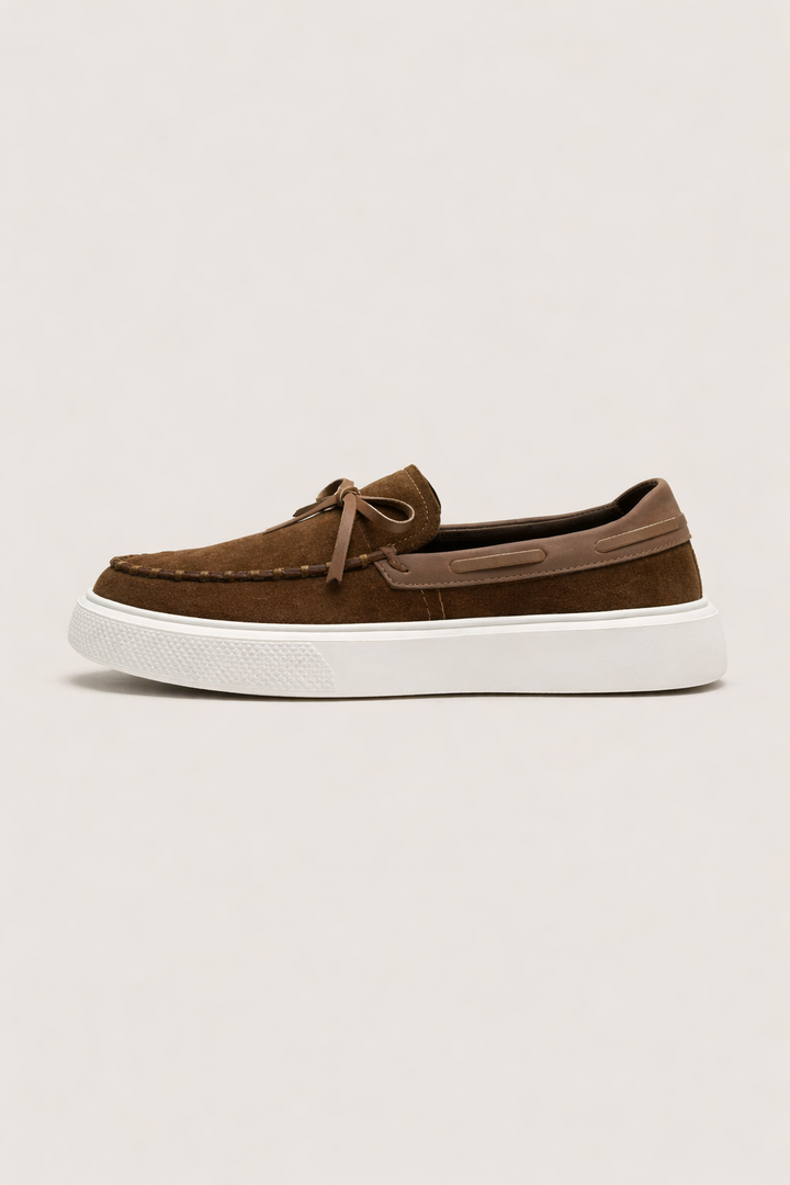 Mocassins en daim pour hommes avec semelle blanche - Bennett