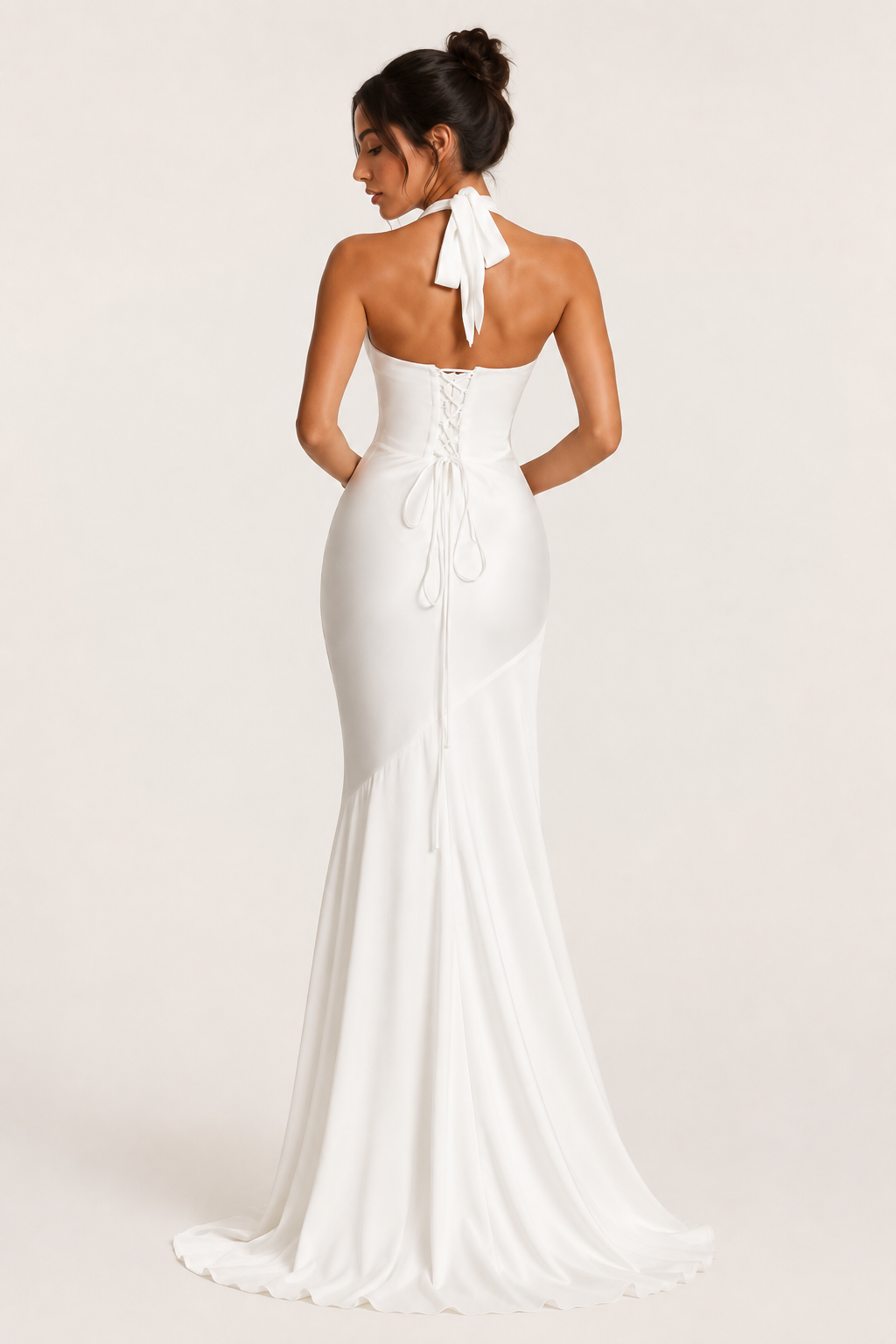 Robe longue femme à col licou, coupe sirène - Dagmar