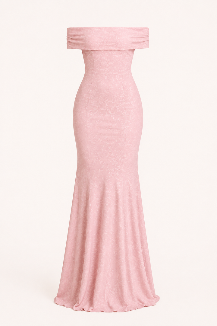 Robe longue de sirène pour invitée de mariage, élégante coupe sirène décolletée - Anja