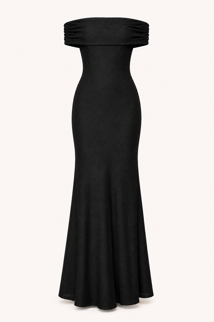 Robe longue de sirène pour invitée de mariage, élégante coupe sirène décolletée - Anja