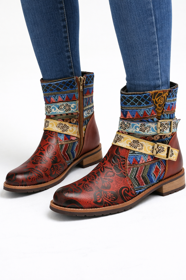 Bottes mi-mollets décoratives pour femmes - Kjersti