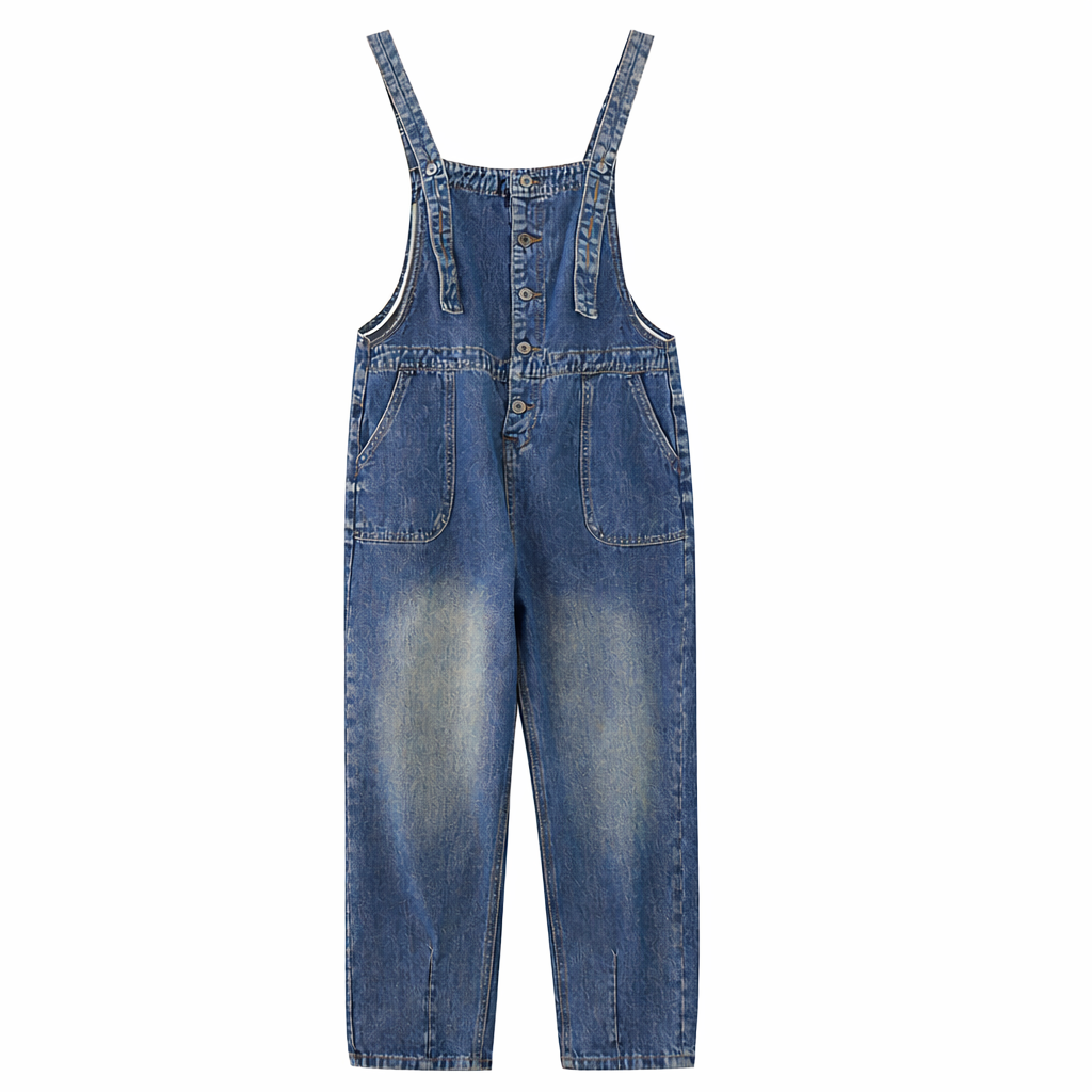 Combinaison en denim à coupe large pour femme - Neriva