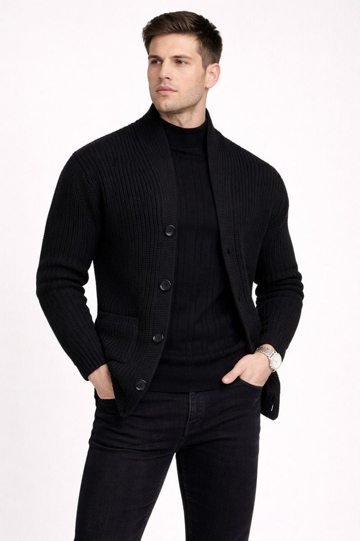 Gilet en maille avec boutons pour homme - Varex