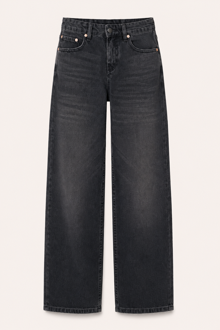 Jean pour femme, taille mi-haute, coupe large - Kerstin
