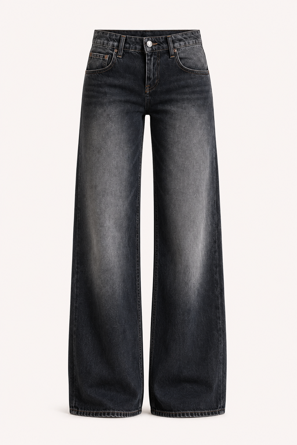 Jean pour femme, taille mi-haute, coupe large - Kerstin