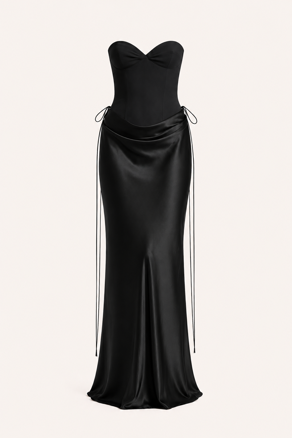 Ensemble femme : corset sans bretelles et jupe drapée - Annika