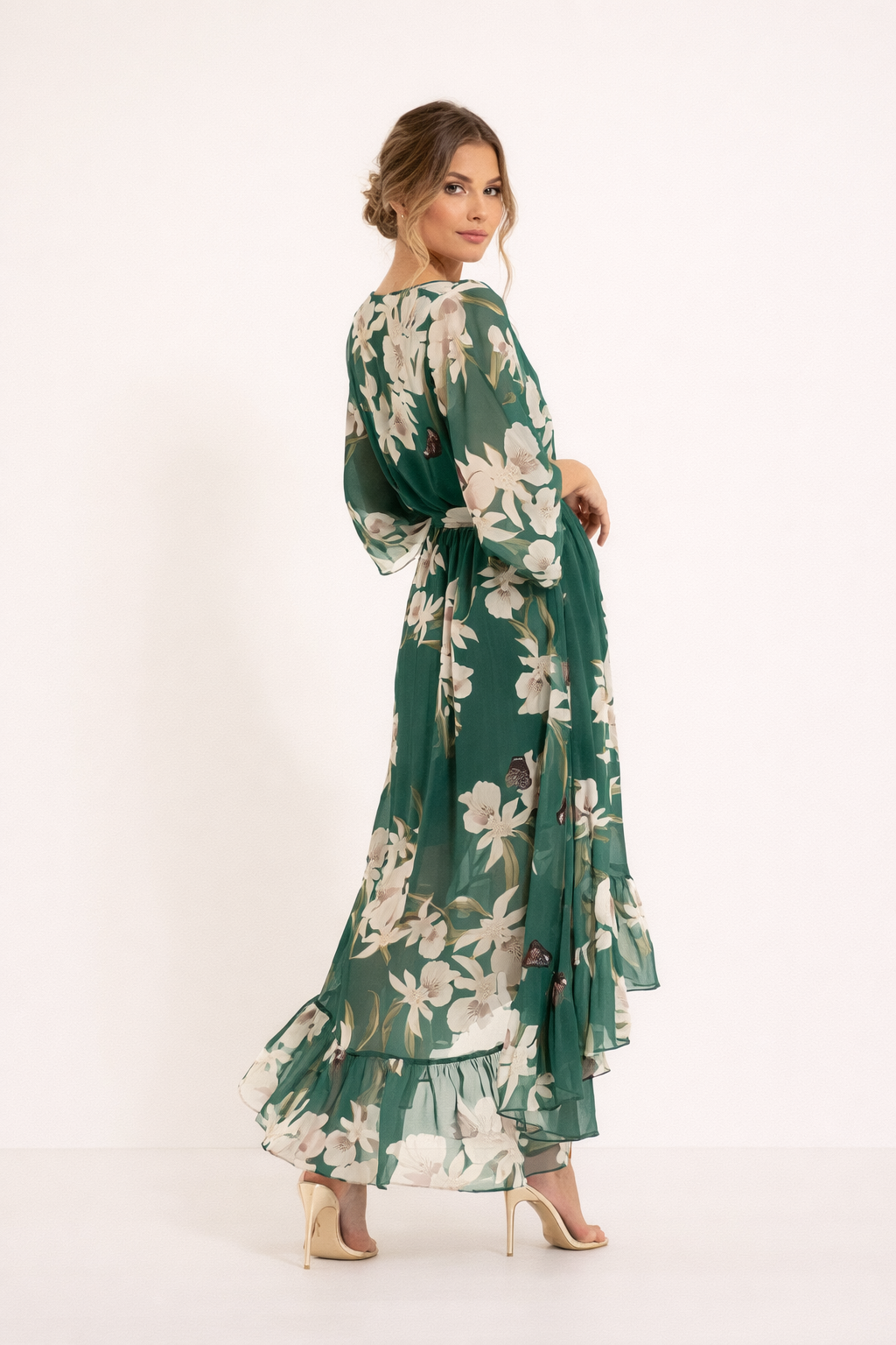 Robe de soirée midi à imprimé floral pour femmes - Giulia