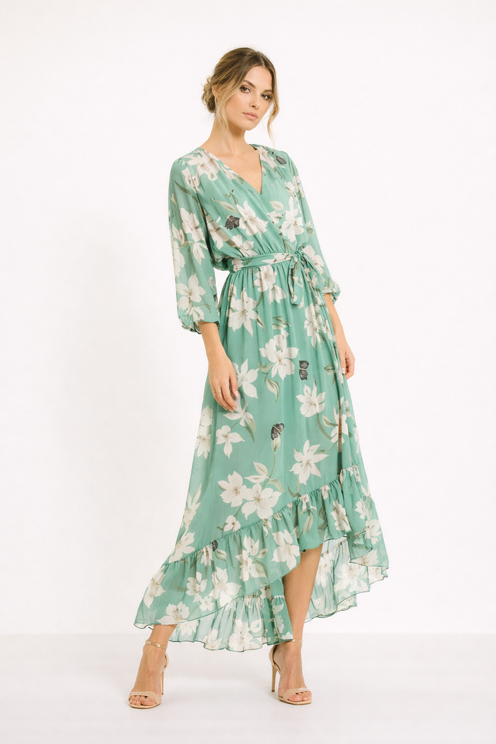 Robe de soirée midi à imprimé floral pour femmes - Giulia