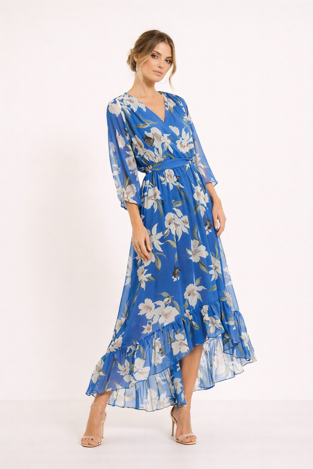 Robe de soirée midi à imprimé floral pour femmes - Giulia
