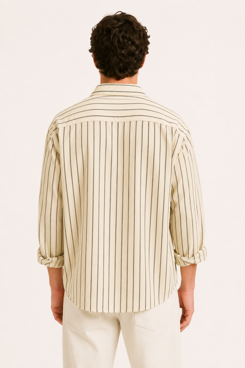 Chemise décontractée à manches longues et à rayures verticales pour hommes - Matías