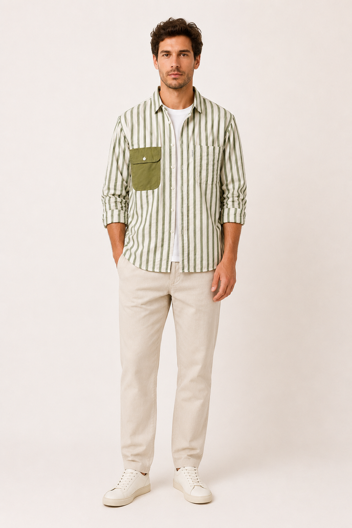 Chemise décontractée à rayures old money pour hommes - Bastian